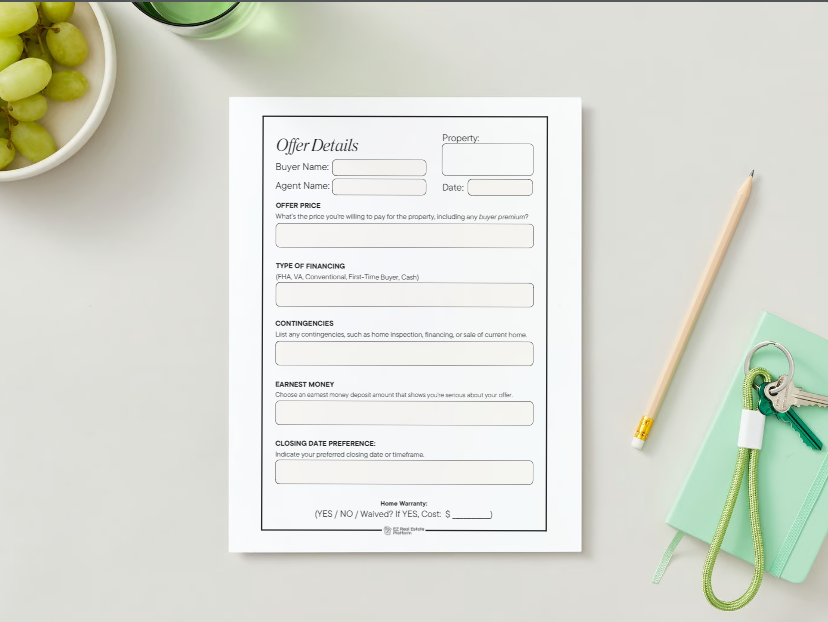 Offer Details Sheet (Free Download)